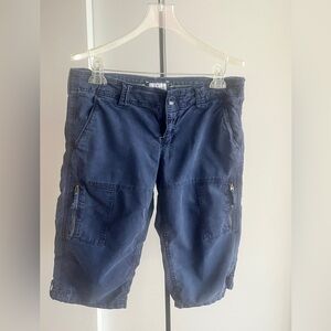 American Eagle Cargo Pant Capri Navy Cotton Casual Pockets Live Your Life Sz 10